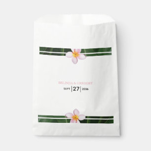 Pink Frangipani Plumeria Wedding  Favor Bag