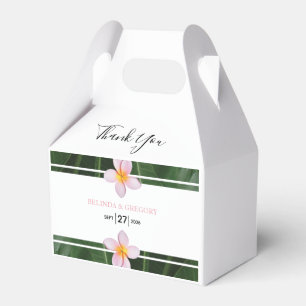 Pink Frangipani Plumeria Wedding Favor Boxes