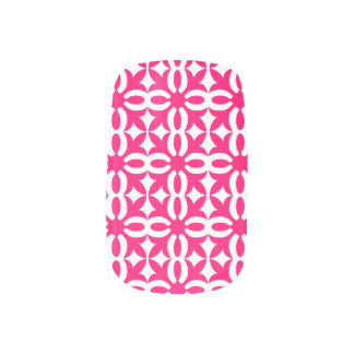 Pink free hand designed Nail paints Minx Nail Wraps