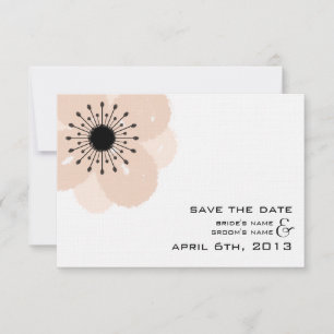 Pink French Anemone Modern Wedding Save The Date