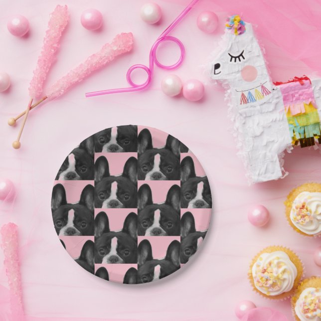 Pink French Bulldog 4Melissa Paper Plates (Party)