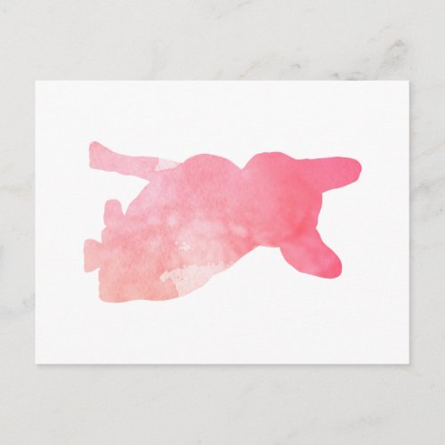 Pink French Bulldog aka Frenchie Postcard