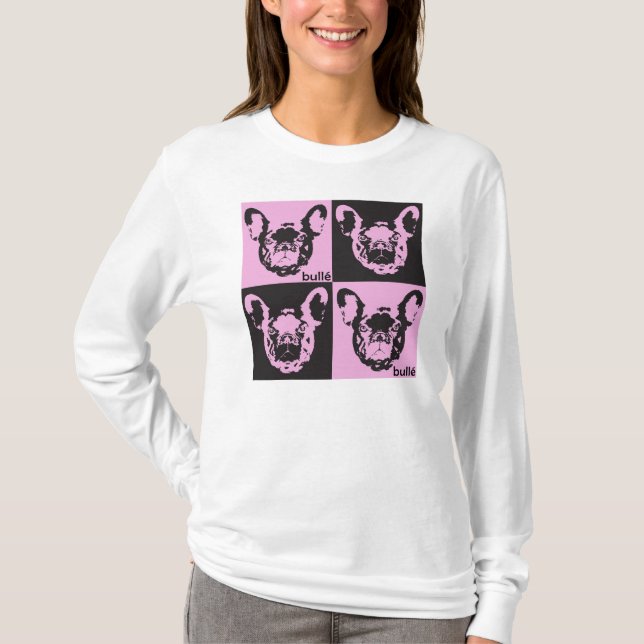 Pink French Bulldog hoodie T-Shirt (Front)