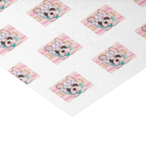 Pink French Bulldog Tissue Paper