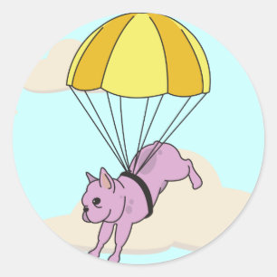 Pink French Bulldog Umbrella Fun Sticker