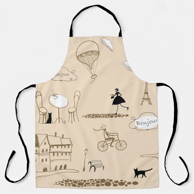 Pink French: Chic Pattern Design. Apron (Front)