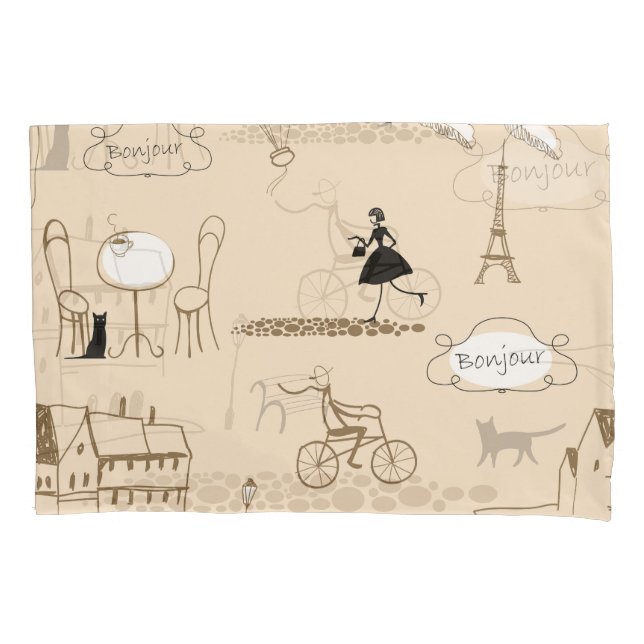 Pink French: Chic Pattern Design. Pillow Case (Front)