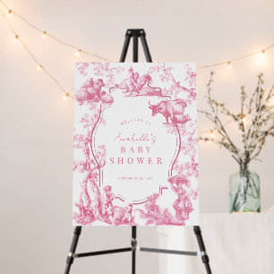 Pink French Country Farm Baby Shower Welcom Foam Board