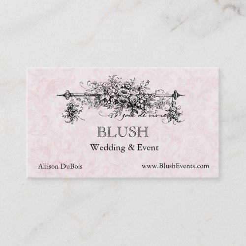 Pink French Damask Business Card