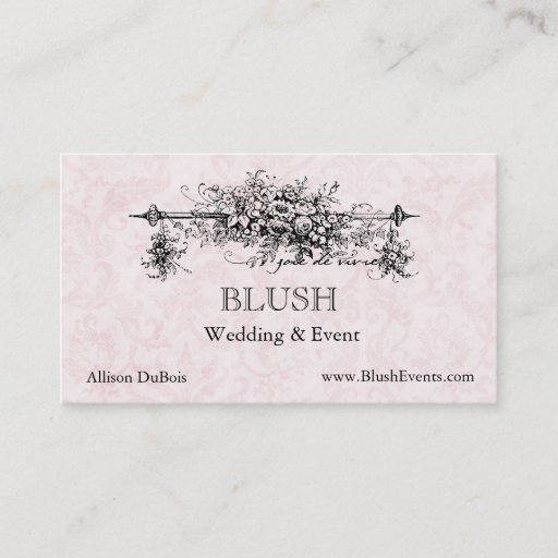 Customizable Pink French Damask Business Card