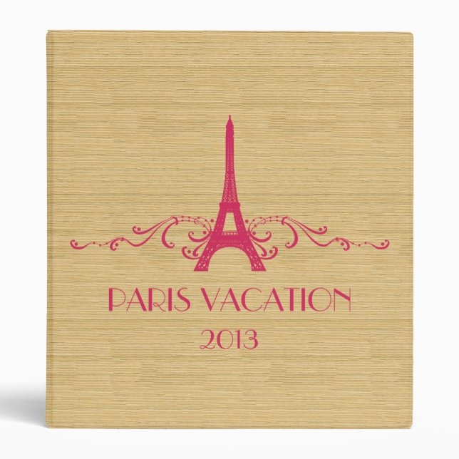 Pink French Flourish (1 inch) Binder (Front)