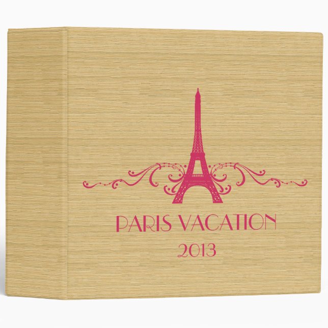 Pink French Flourish (2 inch) Binder (Front/Spine)