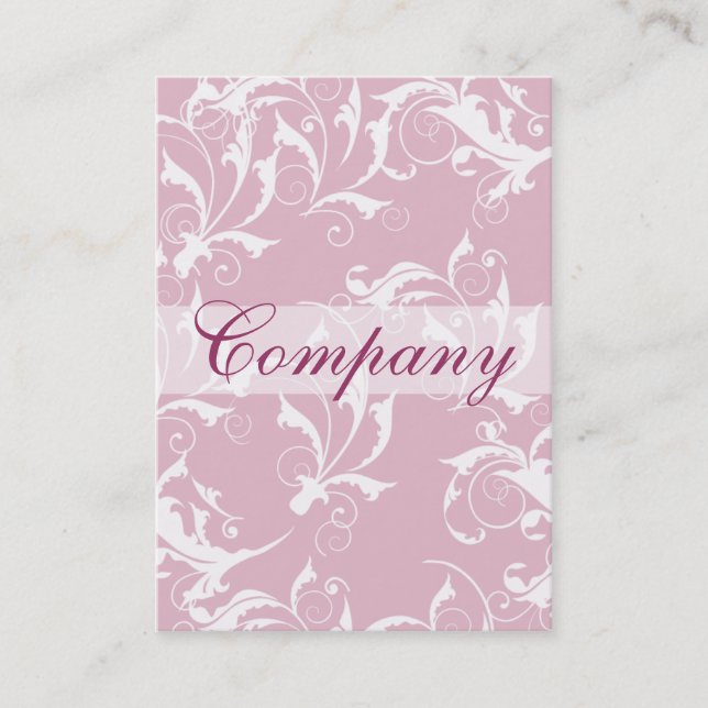 pink french flourish chic business cards (Front)