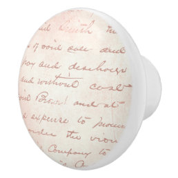 Pink French Handwriting Ceramic Pull