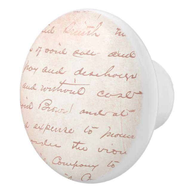 Pink French Handwriting Ceramic Pull (Right)