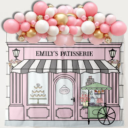 Pink French Parisian theme Girls Birthday Backdrop