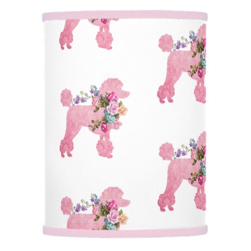 Pink French Poodle accent  Lamp Shade