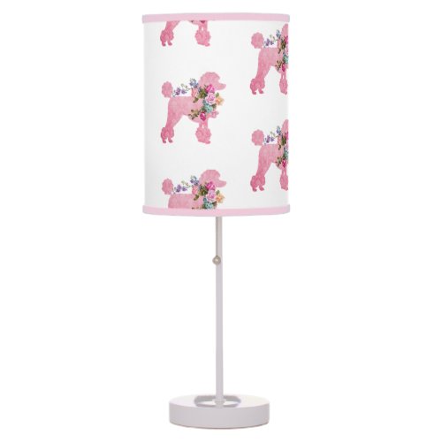 Pink French Poodle accent  Table Lamp