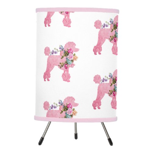 Pink French Poodle accent  Tripod Lamp