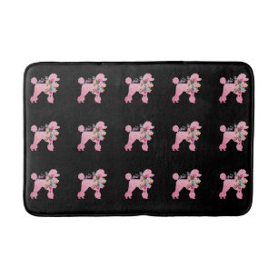 Pink French Poodle Bath Mat