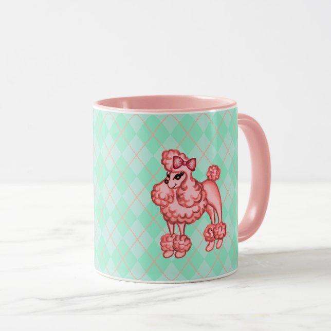 Pink French Poodle Coffee Mug  (Front Right)