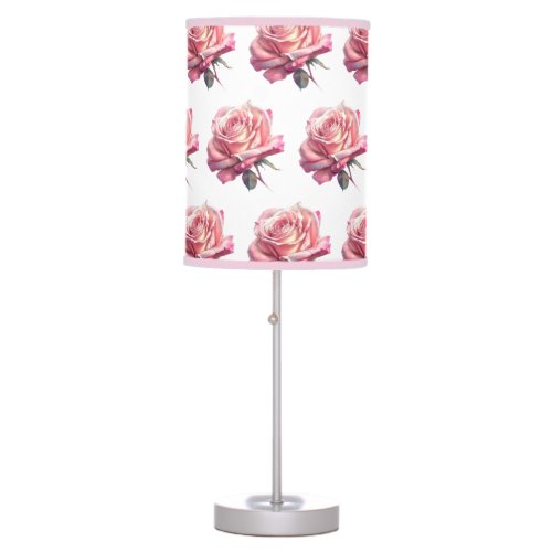 Pink French Poodle Retro  Table Lamp