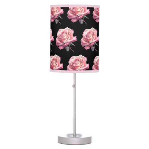 Pink French Poodle Retro  Table Lamp