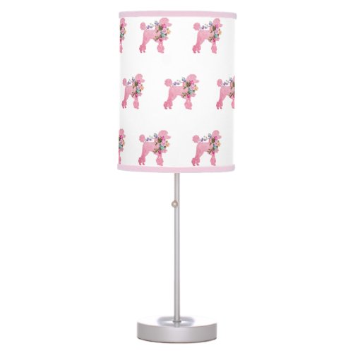 Pink French Poodle Table Lamp