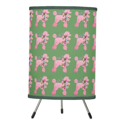 Pink French Poodle Tripod Lamp