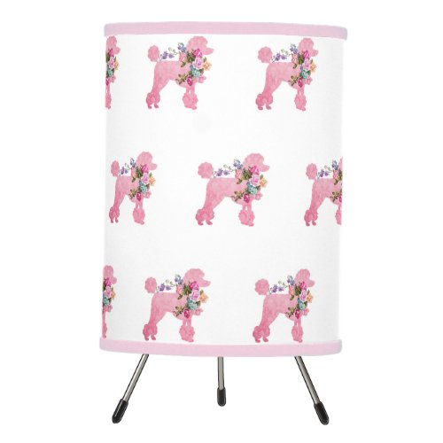 Pink French Poodle Tripod Lamp