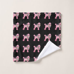 Pink French Poodle Wash Cloth