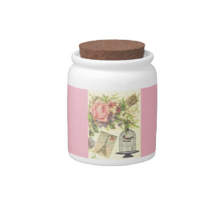 Pink French Theme Vintage Paris Candy Jar
