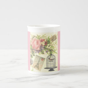 Pink French Theme Vintage Paris China Mug