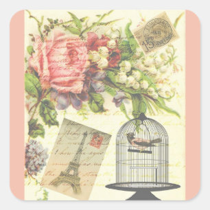 Pink French Theme Vintage Paris Sticker