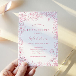 PINK FRENCH TOILE Bridal Shower Invitation