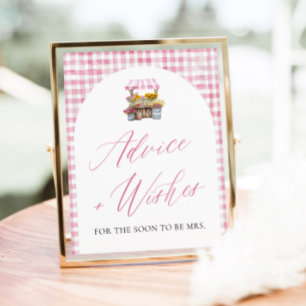 Pink Fresh Off The Market Advice and Wishes Sign