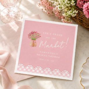 Pink fresh off the market arch bridal shower napkins