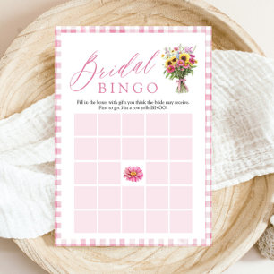 Pink Fresh Off The Market Bridal Shower Bingo Game Invitation