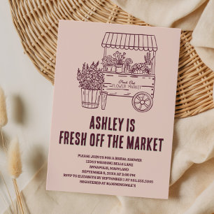 Pink Fresh Off the Market Bridal Shower Invitation