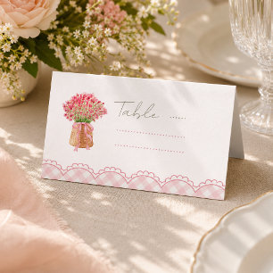 Pink fresh off the market Bridal shower Place Card