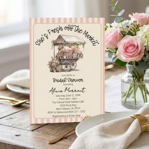 Pink Fresh Off the Market Rustic Bridal Shower