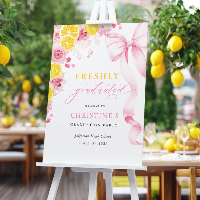 Pink Freshly Graduated Welcome Sign (Creator Uploaded)