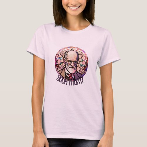 Pink Freud dark side of your mom stained glass T_Shirt