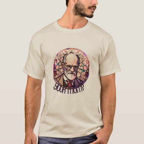 Pink Freud dark side of your mom stained glass T_Shirt