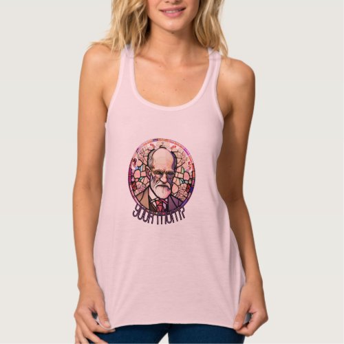 Pink Freud dark side of your mom stained glass Tank Top