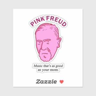 Pink Freud Funny Music Psychology Pun Die-Cut Sticker
