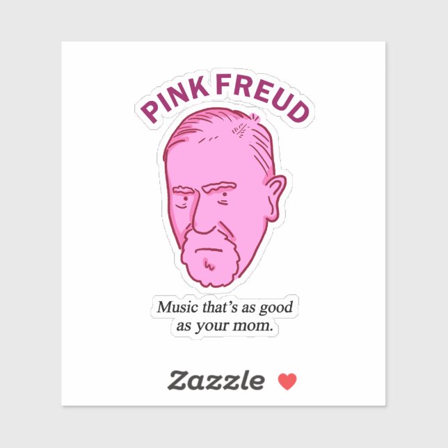 Pink Freud Funny Music Psychology Pun Die-Cut Sticker (Sheet)