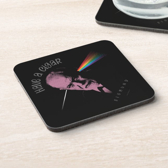 Pink Freud (Have A Cigar) Beverage Coaster (Left Side)