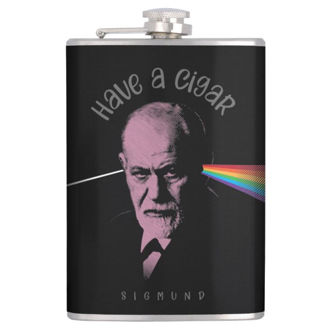 Pink Freud (Have A Cigar) Flask (Front)