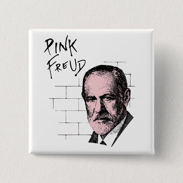 Pink Freud Sigmund Freud Pinback Button (Front)